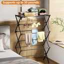 Drying Rack Clothing, 3-Tier Clothes Drying Rack Foldable, Antirust Laundry Drying Rack Collapsible Use for Indoor & Outdoor, 11.8" D x 34.6" W x 35.4" H, Black