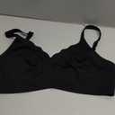 Vertvie Women Seamless Jelly Bras No Underwire Supportive Wireless Push Up Full Coverage Bralette Comfy Scalloped T-Shirt Bra (Black,X-Large)