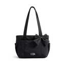 BAGSMART Crush Bow Tote Bag for Women, Large Work Tote with 40oz Tumbler, Puffer Travel Tote Bag for Work, Yoga, Gym