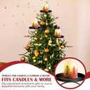 Christmas Tree Candle Holder for Big Flameless Candles, 32.4 Inch Black Triple Shelf Christmas Tree Topper, Candle Tree Topper Holder, Christmas Tree Decorations for Candles, Gift Boxes