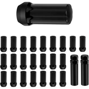 SCITOO 14x2 Spline Lug Nuts Fits for 1997-2014 for Ford for F150 for Ford Expedition 24pcs+2keys Black Close End 2" Wheel Lug Nuts Set for Lincoln Mark for Navigator