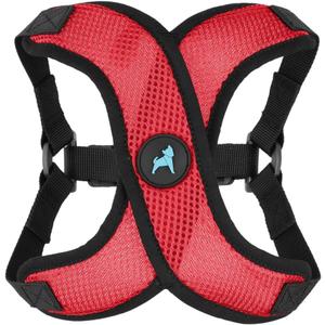 Gooby Comfort X Step in Lite Dog Harness - Choke Free, Escape Free with Light Breathable Mesh - Step in Dog Harness for Small Dogs Only - Quick Release Buckle, Metal D-Rings - Red, X-Large