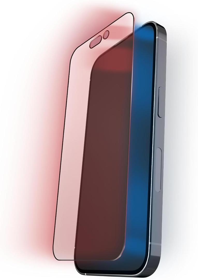 BodyGuardz Red Light Converter Compatible with iPhone 16 Pro Max Screen Protector - Extreme Impact Protection With Red Light Conversion - Easy Install - 9H Hardness - Case Friendly