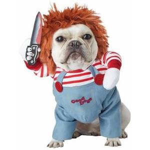 Pet Costumes Pet Deadly Doll Dog Costume Funny Clothes with Knife Outfit for Small Medium and Large Dogs Halloween