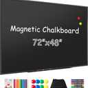 SELEAD Magnetic Chalkboard 72 x 48 Inches - Black Aluminum Frame Extra Large Chalk Board Words Sign Wall Decor for Business, Menu, School, Office - 6 x 4ft Magnet Bulletin Display Board Pizarra