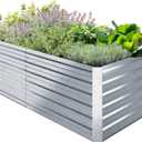 Ohuhu Metal Raised Garden Beds for Vegetables, 6x3x1.9 FT Heightened Extra-Large Reinforced Galvanized Steel Raised Boxes, Heavy Duty Outdoor Planter Box for Seedling Growing Flowers Herbs Succulent