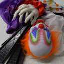 JOYIN 67" Halloween Clown Decorations Outdoor Scary Animatronic Standing Talking Purple Ghost with Motion and Light, Sound Activated Giant Decor for Indoor Haunted House Party Props.