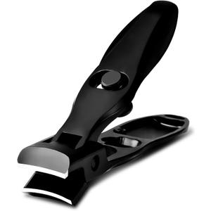 German Nail Clippers, Premium Stainless Steel Wide Jaw Anti Splash Design,Ultra Sharp Heavy Duty Clippers with Ergonomic Lever,Perfect for Men,Women, and Seniors(Black)