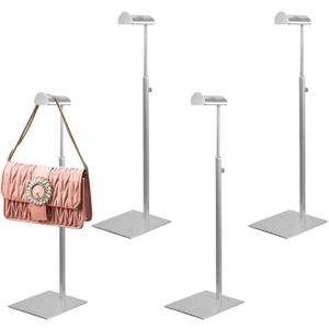 Handbag Display Stand - Stainless Steel 4 Pack Purse Display Stand Hanging Hook Stands Adjustable Height Table Ornament for Home Store Boutique Counter