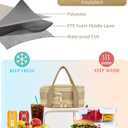 LOKASS Lunch Box for Women-Double Deck Insulated Adults Lunch Bag with Removable Shoulder Strap- Cute Wide Open Lunch Tote for Work/Office/Picnic/Beach/Travel (Brown)