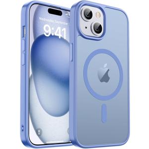 zapica Magnetic for iPhone 15 Case & iPhone 14 Case, [Compatible with MagSafe] [Military Grade Drop Protection] Translucent Matte Shockproof Anti-Scratch Phone Cover, Blue Purple