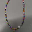 Colorful Beaded Letter Necklace-Gold-Plated A Pendant Necklace Jewelry for Women - Teen Gifts Trendy Beaded Initial