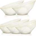 Goodluck 5 Pack Gold Glitter Plastic Serving Bowls for Party - 20 OZ Angled Disposable Serving Bowls for Wedding Party Chip, Candy, Salad & Fruit