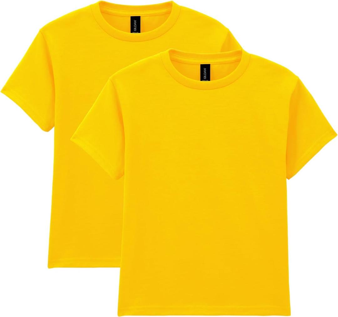 Gildan Youth DryBlend T-Shirt, Style G8000B, 2-Pack (Medium, Daisy)