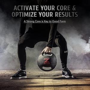 ZELUS Medicine Ball with Dual Grip| 20 lbs Exercise Ball |Weight Ball with Handles| Textured Grip Exercise Ball |Strength Training| Core Workouts