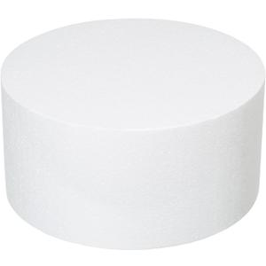 Crafare Round Foam Cake Dummies 12x6 Inch Polystyrene Circle Dummy Cake Set for Wedding Birthday Cakes Crafting Modeling Art Project Displays