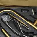 Tohlar 4 Hole Kitchen Faucet, Brushed Gold Kitchen Faucet with Soap Dispenser and Pull Down Sprayer 3 Modes Kitchen Sink Faucets, Stainless Steel High Arch Kitchen Sink Faucet with Separate Handle