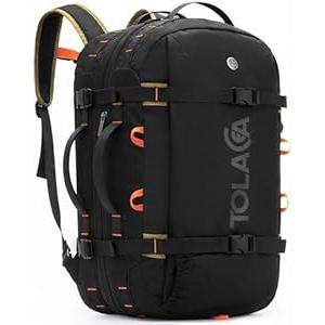 Tolaccea Travel Backpack for Men Women, 40L-50L Carry On Backpack with Wet Dry Compartment, Flight Approved Laptop Daypack Fits 15.6", Convertible Expandable Large Rucksack Duffel Bag for Work Travel (Blue)