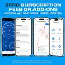 Bluetooth OBDII Scan Tool for iPhone & Android - No Subscription Fee - OBD2 Car Scanner and Code Reader - Diagnose Check Engine Fault, Supports 10 Languages and Most Cars After 1996