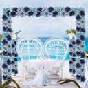 Pack of 6 Artificial Flower Wedding Arch Decorations, 19.7 inch Floral Wall Backdrop Centerpieces for Party Bridal Shower Event Table Wall Arrangement - Navy Blue