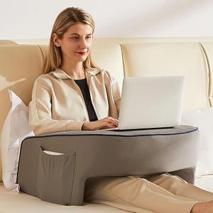 Cooloo8 Lap Desk, Reading Pillow, Laptop Pillow for Lap, Book Pillow for Reading in Bed, Arm Rest for Couch, Lap Pillow, Arm Pillows for Adults, Gaming Pillow for Lap, Gray