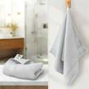 VOOVA & MOVAS Light Gray Hand Towels Set of 2 with Hanging Loop (13"x29") - Lightweight 100% Cotton, Ultra Soft & Highly Absorbent Face Towels, Quick Dry Bathroom Essentials for Home,Gym and Hotel