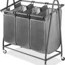 Three-Bag Rolling Laundry Sorter - Gunmetal