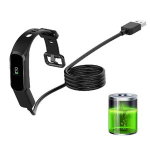 5i Rubber TPE Soft Wire Black Lightweight Smart Bracelet, Smart Bracelet Charger, USB Charging Cable, for 4
