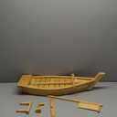 Kichgather 27.6 Wooden Sushi Serving Tray Boat Plate for Restaurant or Home