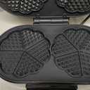 Electric Waffle Maker Heart-Shaped: 2 Non-Stick double-Side Heating Plates with 5-Setting Adjustable Browning Control for Fast Heating - No Flip Design & Compact Storage for Busy Families