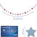 2 x 6 Pack Patriotic Star Streamers Garland Red White Blue Bunting Banner Paper Hanging Decorations for 4th of July American Independence Day Labor Day Holiday Memorial Day Party Supplies (50 Feet)