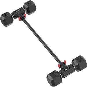 Dumbbell Converter by SEWD  Turn Dumbbells into Barbell Set  Adjustable Weights & Up to 220LB Capacity Barbell for Home Gym Full Body Workouts  Red