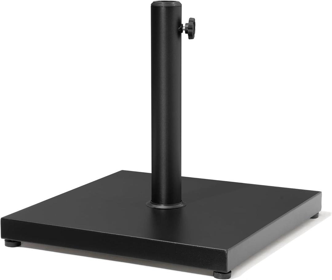43lb Patio Umbrella Base Stand, Outdoor Square Concrete Stand Heavy Duty Market Umbrella Pole Holder, Black