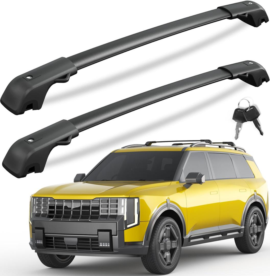 KINGGERI 300LBS Roof Rack Cross Bars - Compatible with Kia Telluride 2026 2027 with Raised Side Rails, Lockable Aluminum Roof Rails Crossbars Rooftop Cargo Basket Carrier Bag Luggage SUV Accessories