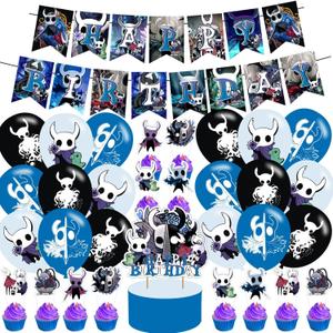 Cartoon Game Birthday Party Supplies,Cartoon Game Party Decorations Includes Happy Birthday Banner,Cake Topper,Cupcake Toppers, for Halloween Decorations
