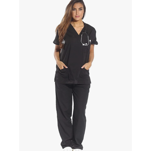 Just Love Women's Six Pocket Medical Scrubs Set, V-Neck with Cargo Pant, XL
