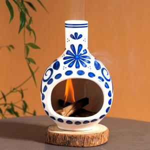 Handmade Ceramic Palo Santo Holder Burner - Mini Chimenea Incense Dish for Palo Santo and Sticks - Sage Holder for Meditation Decor