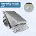 Hon&Guan Dryer Vent Cover Outside 6 Inch Wall Vent with Removable Mesh -304 Stainless Steel Exhaust Vent Cover Rubber Cushioned Non Return Flap, Sliver 6in [Neck Size:5.74/Inner:5.67in]