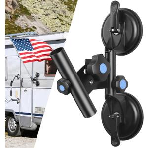 Suction Cup Flag Pole Holder for Rv, Rv Flagpole Mount Kit with Angle Adjustable, Quick Flag Pole Mount for Holds Flags,Heavy Duty Flagpole Holder for Camper, Truck, Trailer, Yacht,Boat,Vehicle