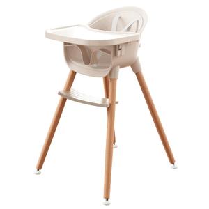 Fodoss 3-in-1 Wooden High Chair for Babies and Toddlers, Convertible Easy Clean Infant Highchair, Modern Design Silla para Comer De Bebe (Elegant Beige)