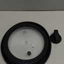 Microwave Splatter Cover Glass Guard Lid with Collapsible Silicone for Food Pot Plate 9.8 inch Black