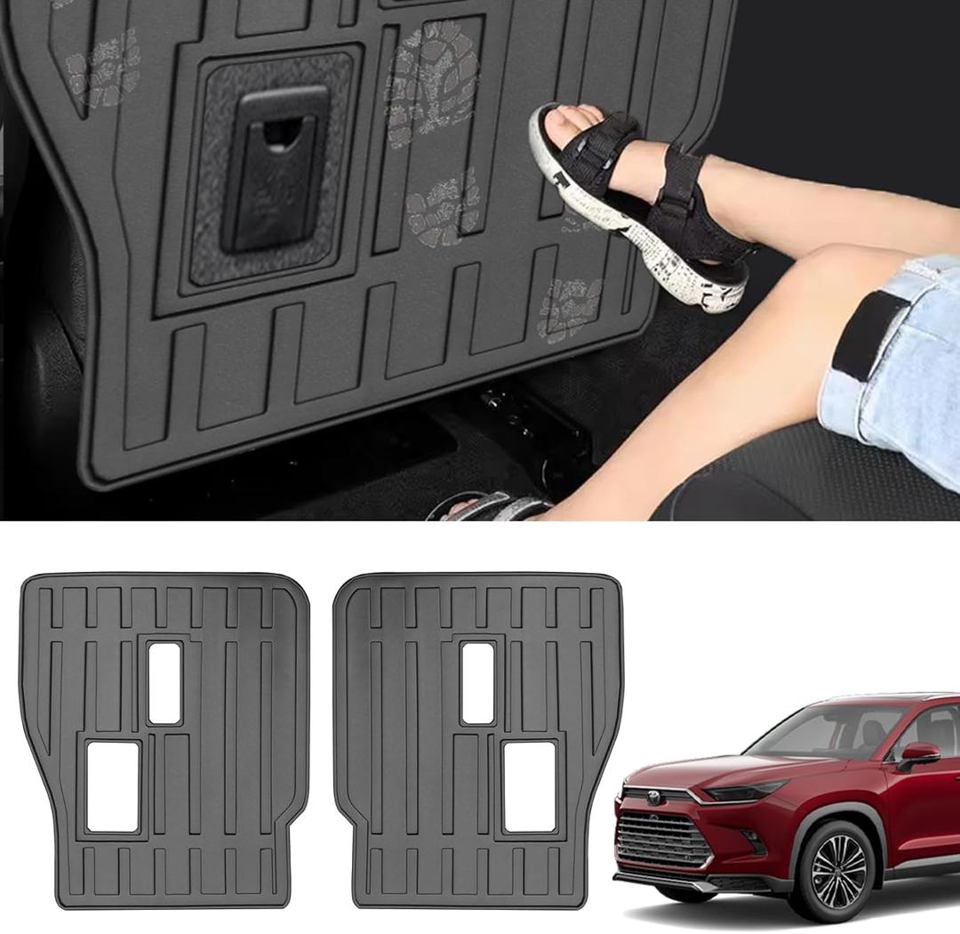 Vanseno 2nd Backrest Mat for Toyota Grand Highlander Accessories, Kick Mats 2nd Seat Back Covers Compatible for 2025 2024 Grand Highlander Accessories (only fit 7 Seats)