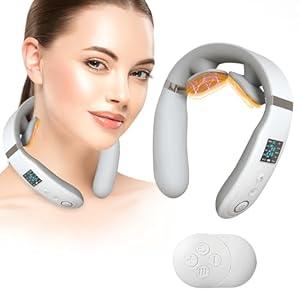asomooh Neck Massager for Pain Relief Deep Tissue, Electric Portable Neck Massager with Heat for Women Men