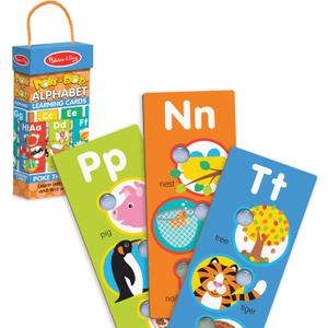 Melissa & Doug Poke-a-Dot! Alphabet Jumbo Learning Cards, 13 Double Sided Interactive ABC Flash Cards, Educational Activities for Toddlers and Preschoolers, Ages 1+
