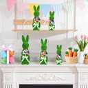 BrilliantJo Spring Decoration Figurines Decor Gift for Women Cute Moss Bunny Large Rabbit Kit Holding Balloons Set of 3(15", 13", 10") Green Desk Mother's Day Holiday Birthday for Home Office Garden