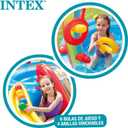 Intex 57453EP 9.75 Foot x 6.3 Foot x 53 Inch Multicolor Rainbow Slide Kids Inflatable Pool with Water Slide and Ring Toss for Children Ages 2 and Up
