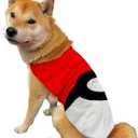 ComfyCamper Red and White Dog Costume - X Large Medium Small French Lab Retriever Pet Cosplay Halloween Costumes Ball (Large, Cape)