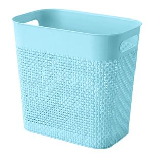 UUJOLY Plastic Small Trash Can Wastebasket, Garbage Container Basket for Bathrooms, Laundry Room, Kitchens, Offices, Kids Rooms, Dorms, (Blue, 3 Gallon) (1 Pack)