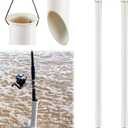 DoubleFill Tubular Sand Spikes for Surf Fishing PVC Surf Shore and Beach Fishing Rod Holder Sand Spike for Beaches, Rivers and Sandy Beaches