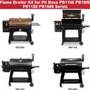 Flame Broiler Kit for Pit Boss Pro 1100 Series, Slide Cover Bottom Replacement for Pit Boss Smoker PB1100PS1 PB1100PS1-5 PB1100PS1-W007 Pellet Grills Accessories